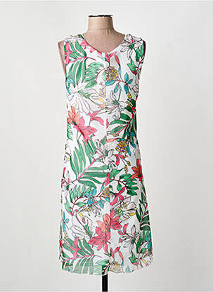 Robe mi-longue imprimé fantaisie sans manche blanc DIANE LAURY femme