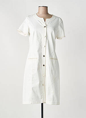 Robe mi-longue manches courtes manches courtes blanc GREGORY PAT femme