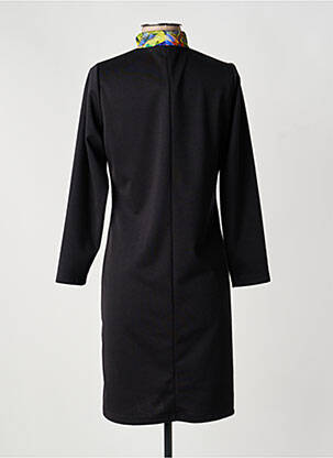 Robe mi-longue imprimé fantaisie manches longues noir MERI & ESCA femme