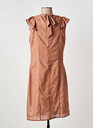 Robe mi-longue fermeture zippée au dos manches courtes marron MERI & ESCA femme