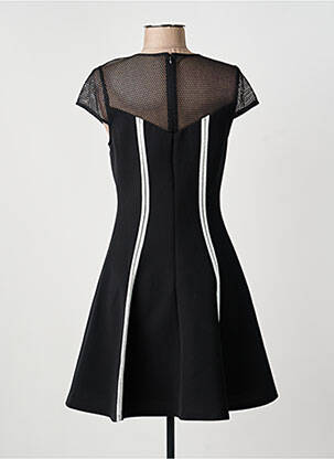 Robe courte fermeture zippée au dos manches courtes noir MORGAN femme
