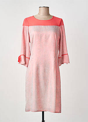Robe mi-longue manches 3/4 manches 3/4 orange GREGORY PAT femme