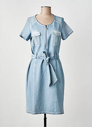Robe mi-longue manches courtes manches courtes bleu MERI & ESCA femme