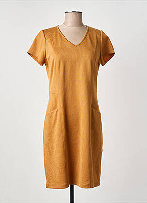 Robe mi-longue manches courtes manches courtes orange MERI & ESCA femme