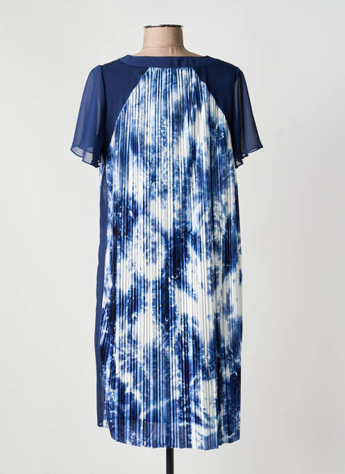 Robe mi-longue imprimé fantaisie manches courtes bleu MERI & ESCA femme