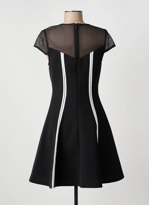 Robe courte fermeture zippée au dos manches courtes noir MORGAN femme