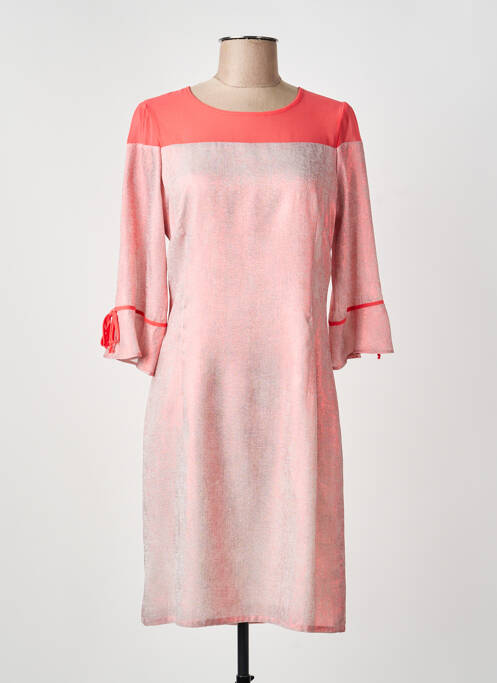 Robe mi-longue manches 3/4 manches 3/4 orange GREGORY PAT femme
