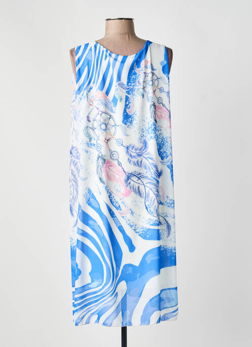 Robe mi-longue bleu COULEURS DU TEMPS femme