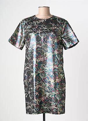 Robe courte fermeture zippée au dos manches courtes vert MSGM femme
