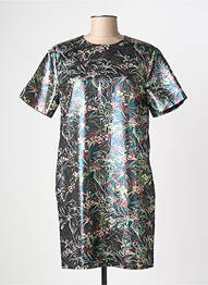 Robe courte fermeture zippée au dos manches courtes vert MSGM femme