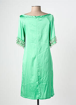 Robe courte manches 3/4 manches 3/4 vert GIO' GUERRERI femme