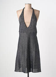 Robe mi-longue col v fines bretelles noir L'AUTRE CHOSE femme