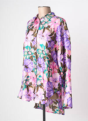 Tunique manches longues col chemisier violet MSGM femme