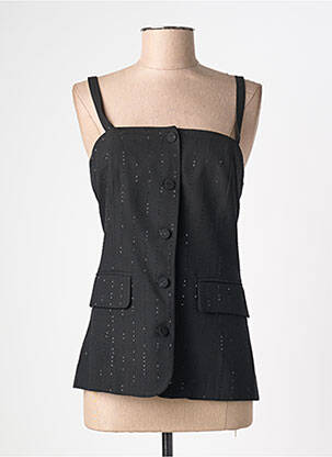 Top tissage crêpe fines bretelles noir ANTONELLI FIRENZE femme