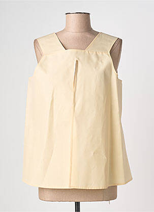 Top col carré sans manche beige JIL SANDER femme