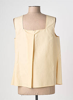 Top col carré sans manche beige JIL SANDER femme