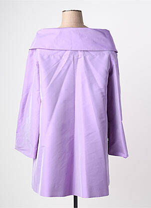 Manteau long fermeture pressionnée sans capuche violet GIO' GUERRERI femme