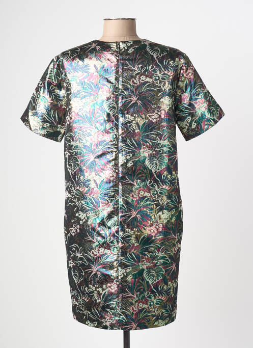 Robe courte fermeture zippée au dos manches courtes vert MSGM femme