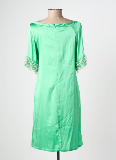 Robe courte manches 3/4 manches 3/4 vert GIO' GUERRERI femme