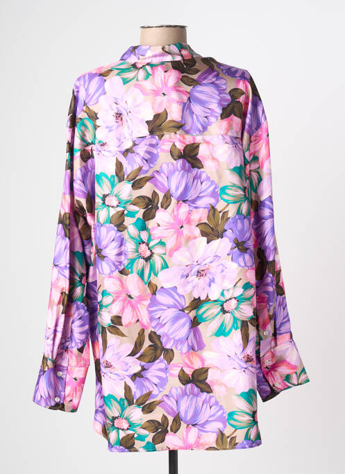 Tunique manches longues col chemisier violet MSGM femme