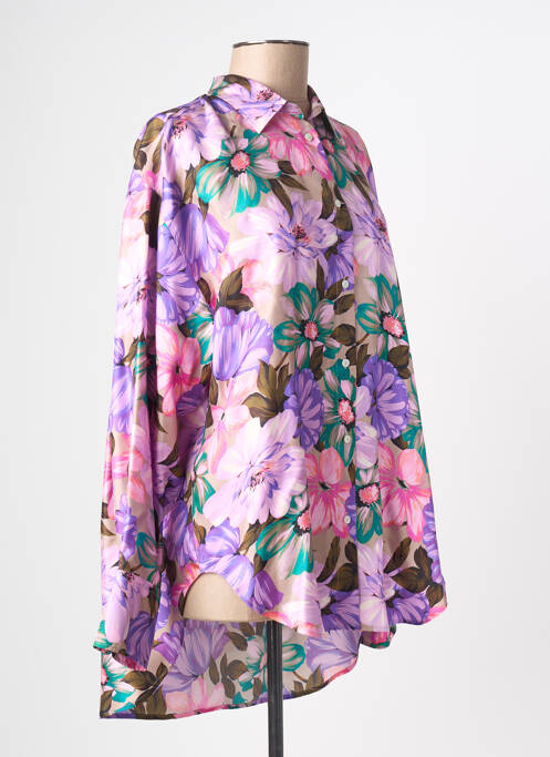 Tunique manches longues col chemisier violet MSGM femme
