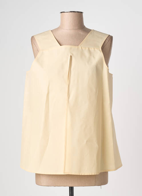 Top col carré sans manche beige JIL SANDER femme