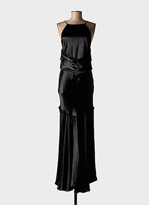 Robe longue coupe cintrée fines bretelles noir MARIA LUCIA HOHAN femme