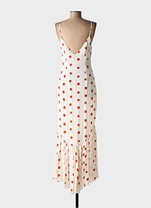 Robe longue coupe cintrée fines bretelles orange DE LA VALI femme