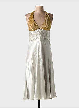 Robe mi-longue fermeture zippée au dos fines bretelles gris JUVANAM femme