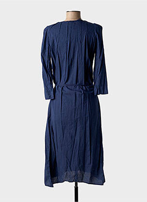 Robe mi-longue manches 3/4 manches 3/4 bleu HANNOH femme