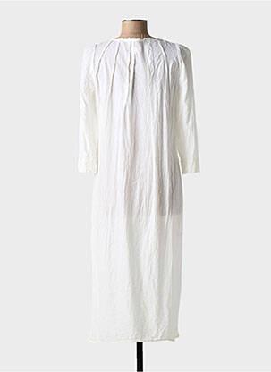 Robe mi-longue manches 3/4 manches 3/4 blanc HANNOH femme