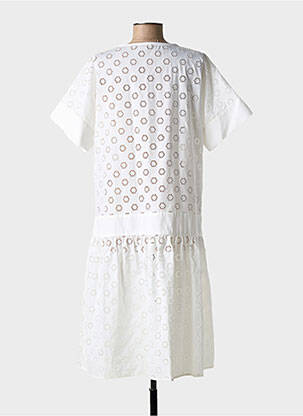Robe mi-longue manches courtes manches courtes blanc N_8 femme