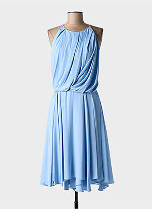 Robe mi-longue coupe fluide fines bretelles bleu GIANLUCA CAPANNOLO femme