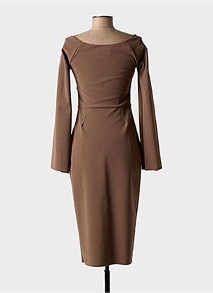 Robe mi-longue manches longues manches longues marron CHIARA BONI femme