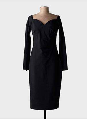 Robe mi-longue manches longues manches longues noir CHIARA BONI femme