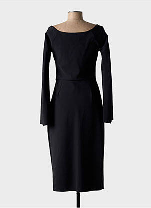 Robe mi-longue manches longues manches longues noir CHIARA BONI femme