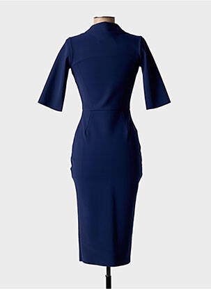 Robe mi-longue manches 3/4 manches 3/4 bleu CHIARA BONI femme