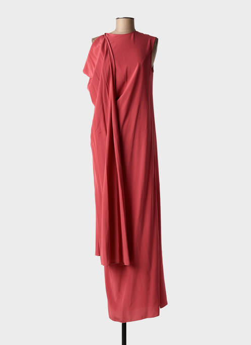 Robe longue tissage crêpe sans manche rose GIANLUCA CAPANNOLO femme