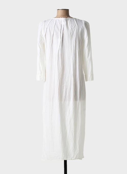 Robe mi-longue manches 3/4 manches 3/4 blanc HANNOH femme