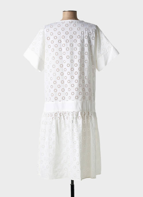 Robe mi-longue manches courtes manches courtes blanc N_8 femme