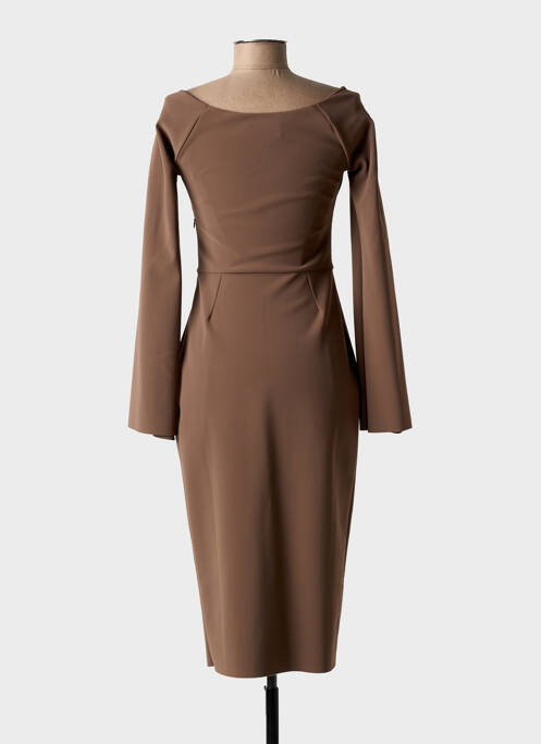 Robe mi-longue manches longues manches longues marron CHIARA BONI femme