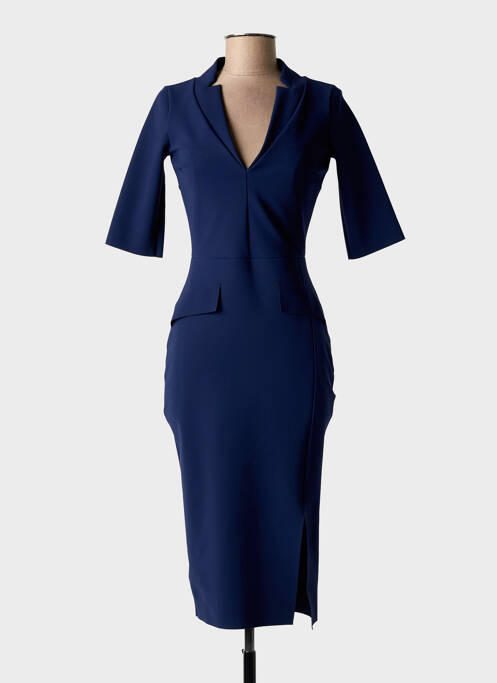 Robe mi-longue manches 3/4 manches 3/4 bleu CHIARA BONI femme