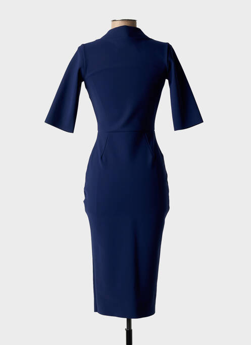 Robe mi-longue manches 3/4 manches 3/4 bleu CHIARA BONI femme
