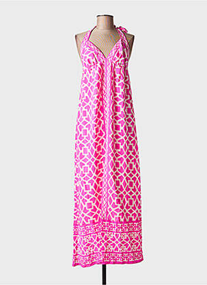Robe longue manches dos nu fines bretelles rose ALICE & TRIXIE femme