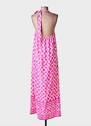 Robe longue manches dos nu fines bretelles rose ALICE & TRIXIE femme
