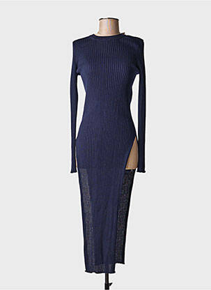 Robe longue manches longues manches longues bleu ERIKA CAVALLINI femme