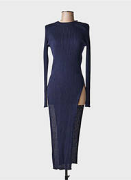 Robe longue manches longues manches longues bleu ERIKA CAVALLINI femme