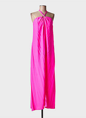 Robe longue manches dos nu fines bretelles rose ALICE & TRIXIE femme