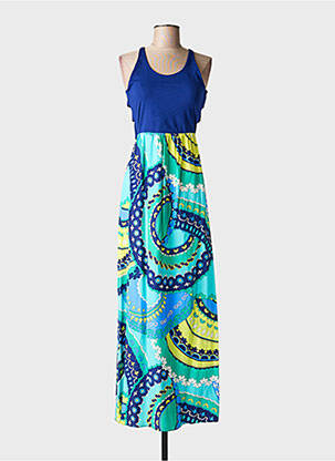 Robe longue imprimé fantaisie fines bretelles bleu ALICE & TRIXIE femme