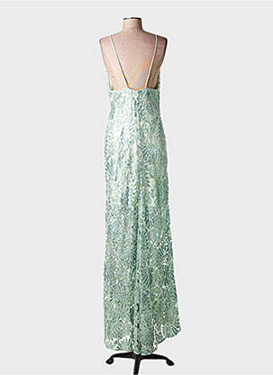 Robe longue coupe cintrée fines bretelles vert MARIA LUCIA HOHAN femme